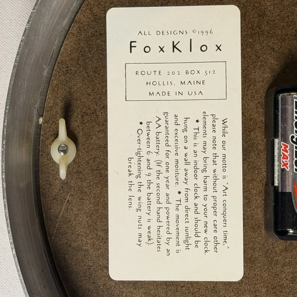 Vintage 1996 FoxKlox Biological Wall Clock 10